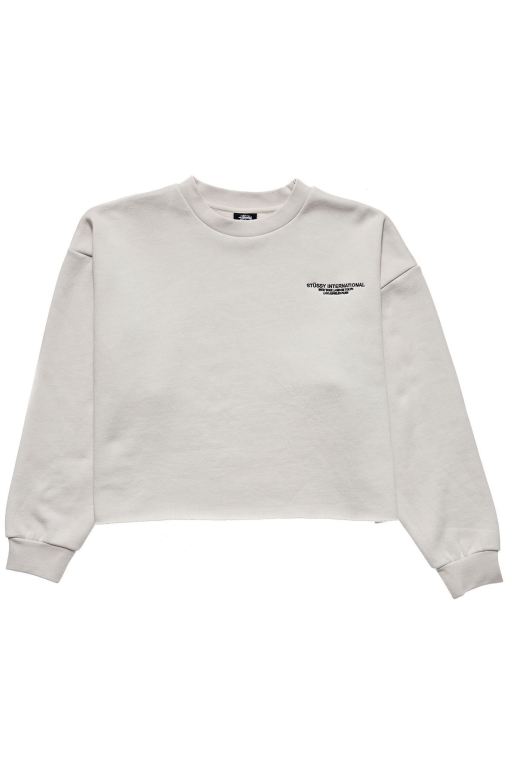 Stussy Womens Int. Cut Off Crew Sweaters White - AVMQG7803